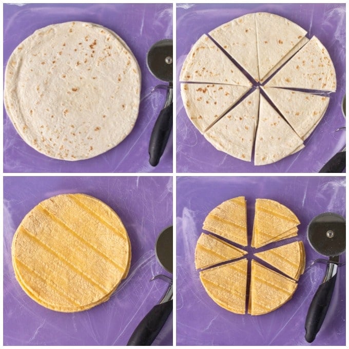 sliced tortillas to make air fryer tortilla chips