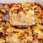 Breakfast Biscuit Casserole social media image.