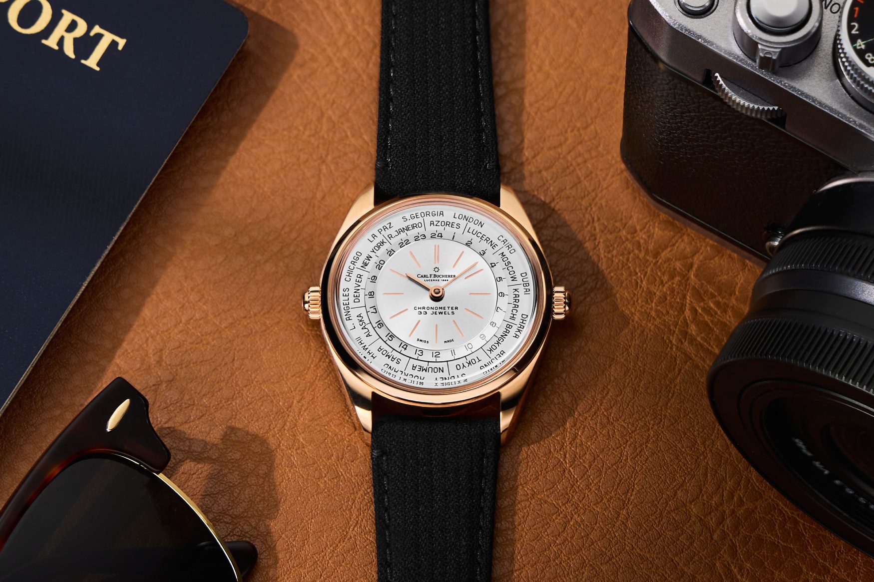 carl f bucherer heritage worldtimer gold