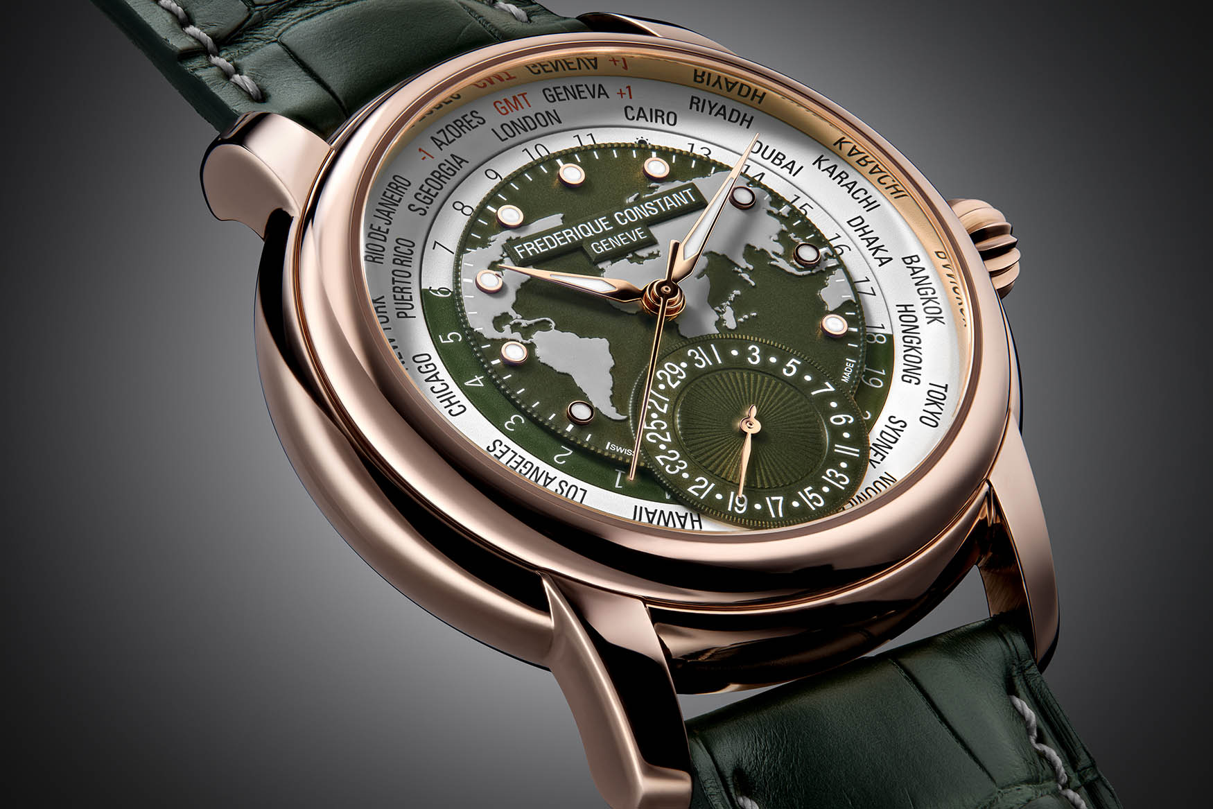 Frederique Constant Classic Worldtimer Manufacture Forest Green 2