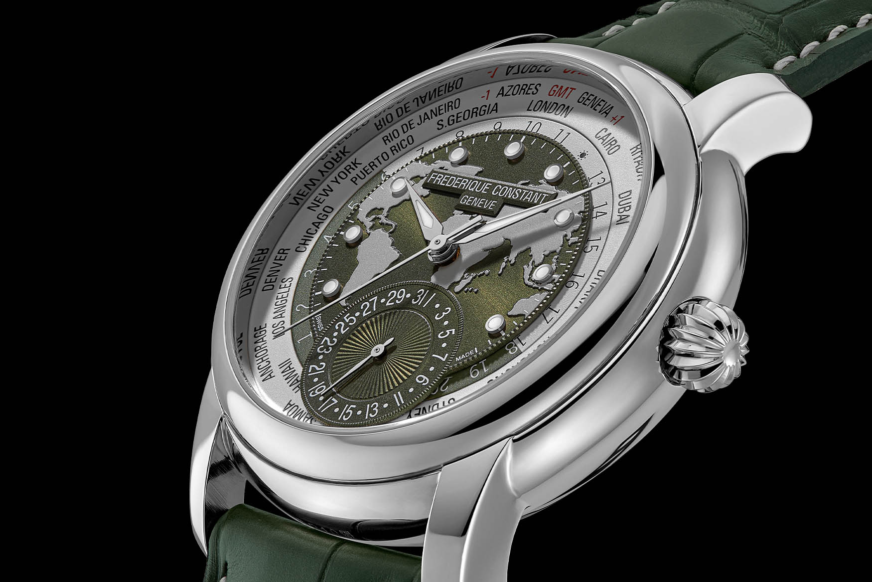 Frederique Constant Classic Worldtimer Manufacture Forest Green 3