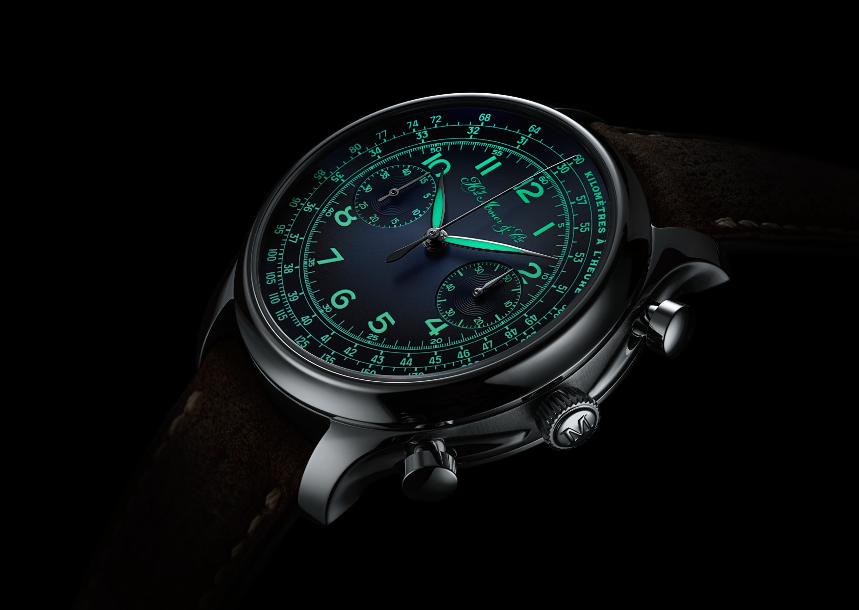 h moser massena lab endeavour chronograph compax lume