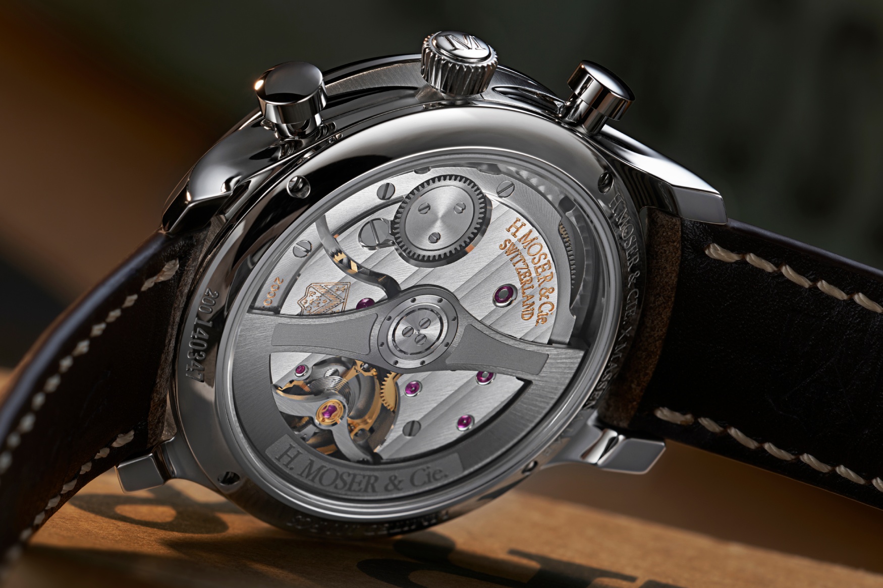 h moser massena lab endeavour chronograph compax movement caseback 2