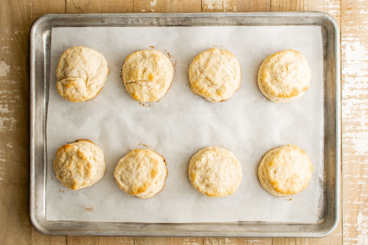 biscuits on a baking sheet