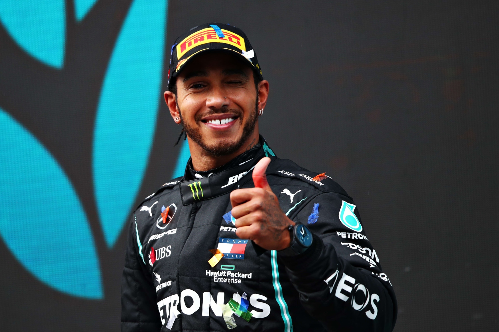 lewis hamilton thumbs up