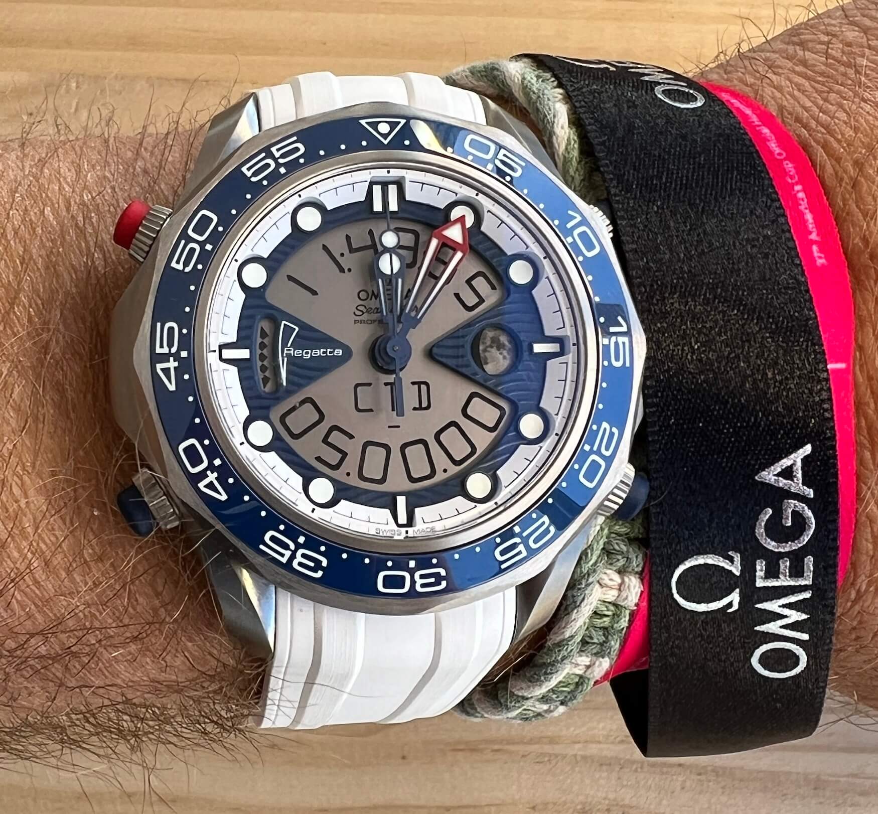 Omega Seamaster Regatta on wrist