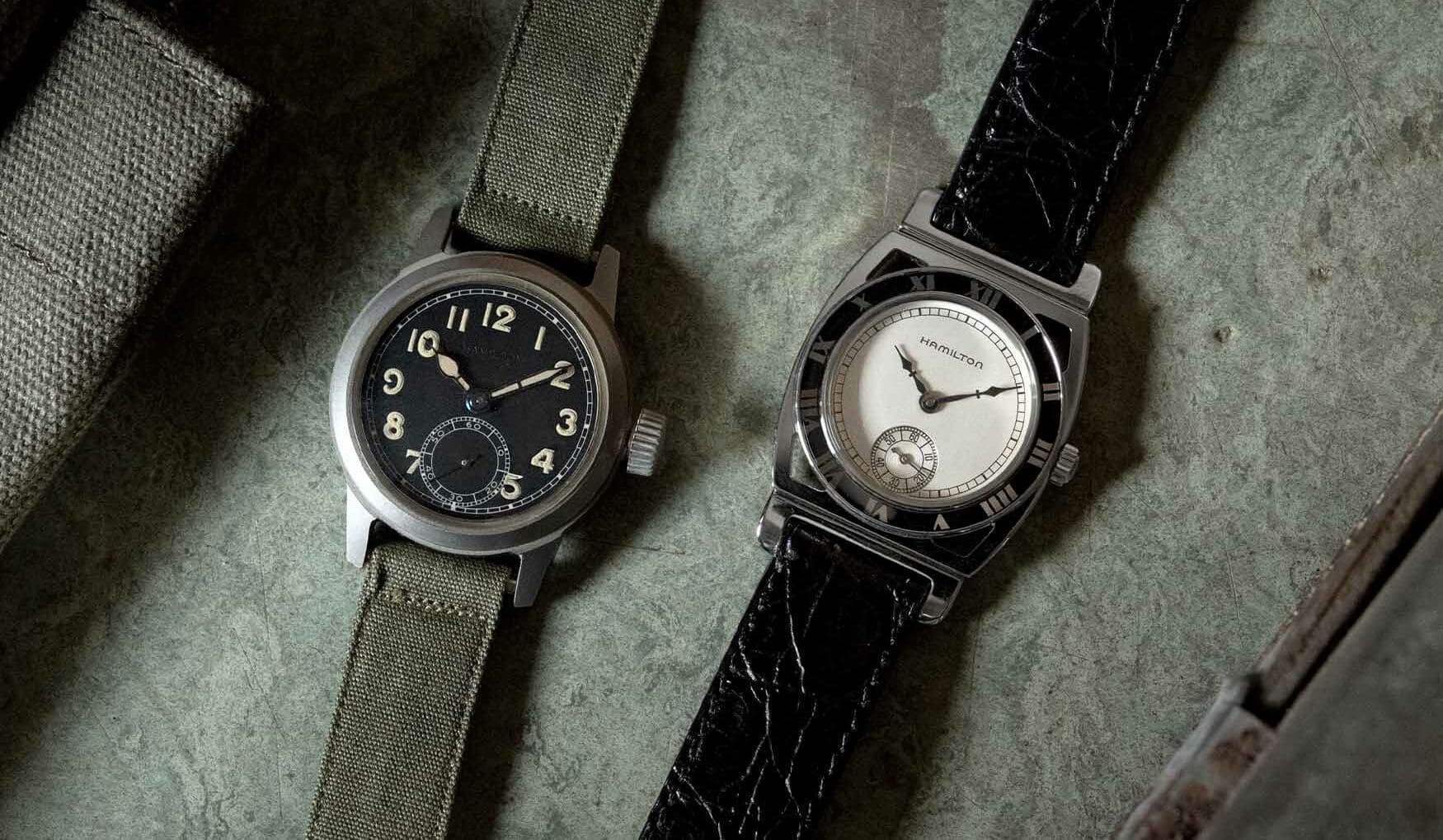 two hamilton watches worn by matt damon in oppenheimer