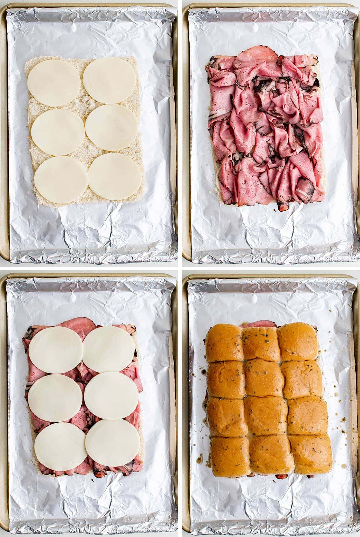 collage of images how to make roast beef sliders