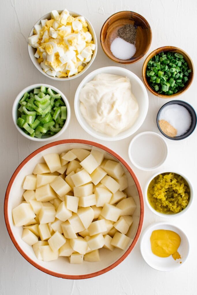 ingredients to make southern potato salad