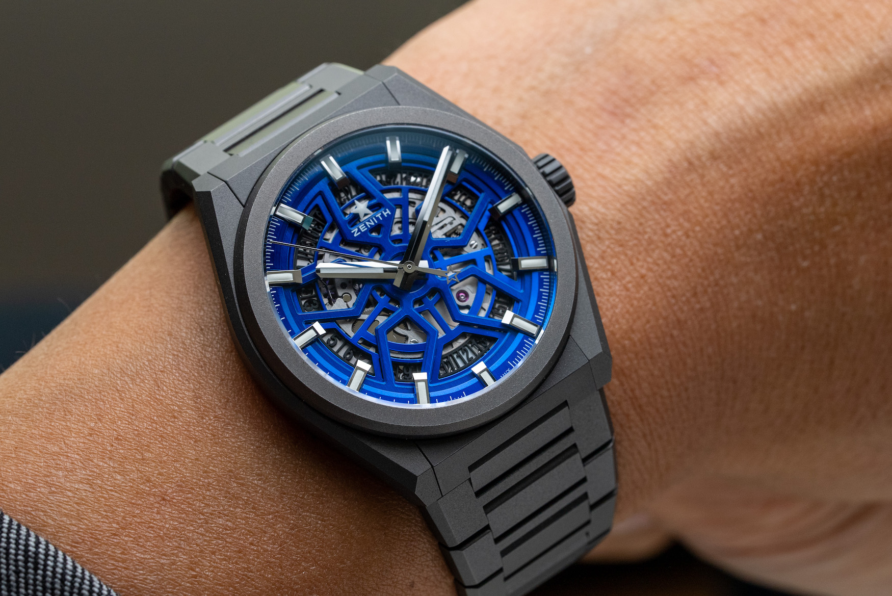 Zenith Defy Classic Skeleton Night Surfer Time Tide Edition on wrist