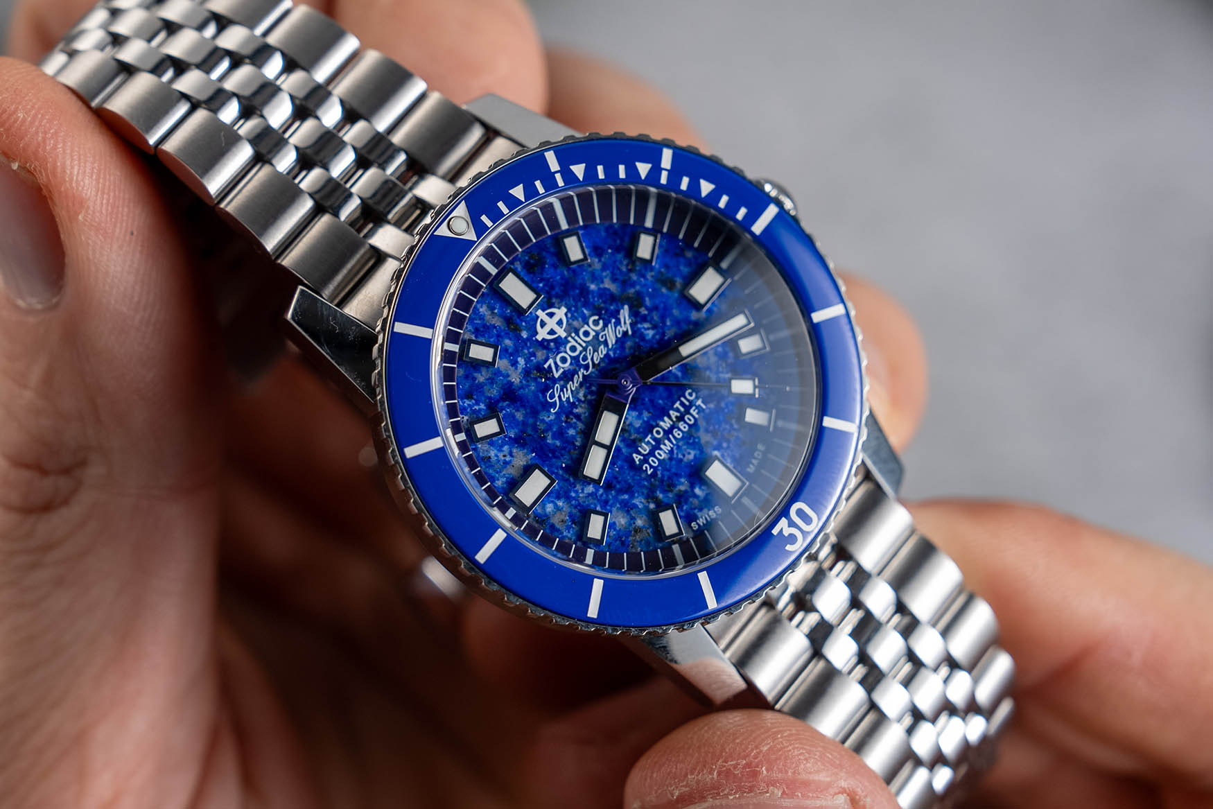 Zodiac Super sea wolf Lapis Lazuli Dial 1