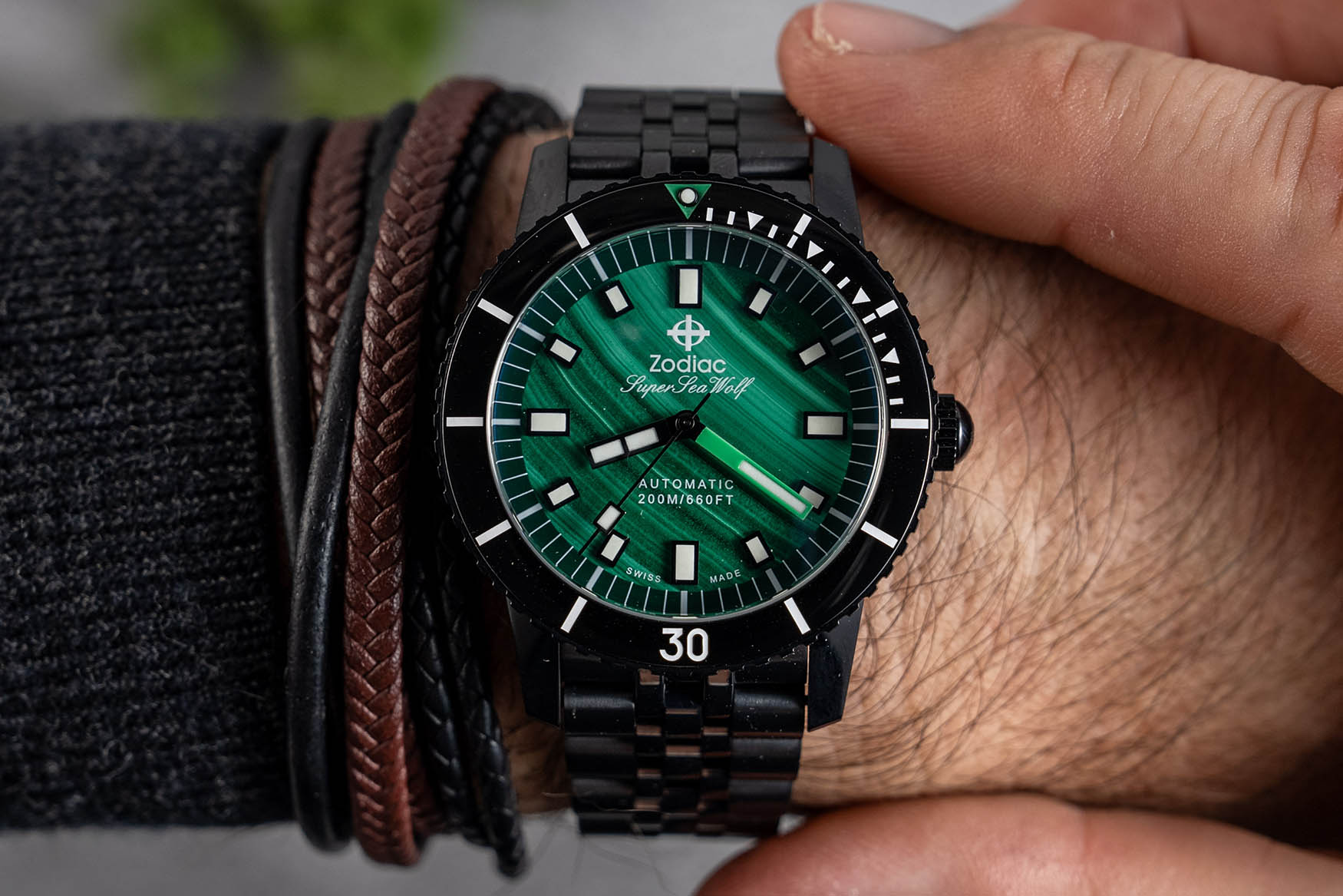 Zodiac Super sea wolf malachite Dial 1